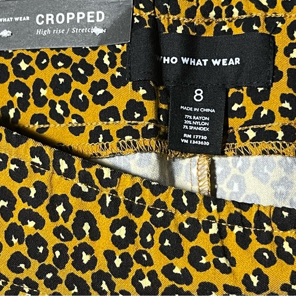 Who What Wear Leopard Print High Rise Cropped Stretchy Casual Pants Women’s 8 - Picture 7 of 8